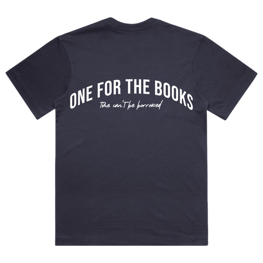Time Can't Be Borrowed Box Tee (Midnight Blue)